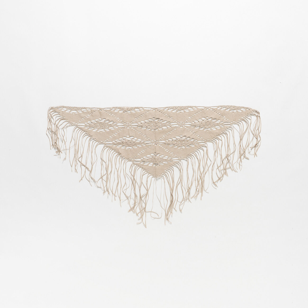  「ASAUCE MELER TRIANGLE LACE STOLE」|マフラー|ベージュ