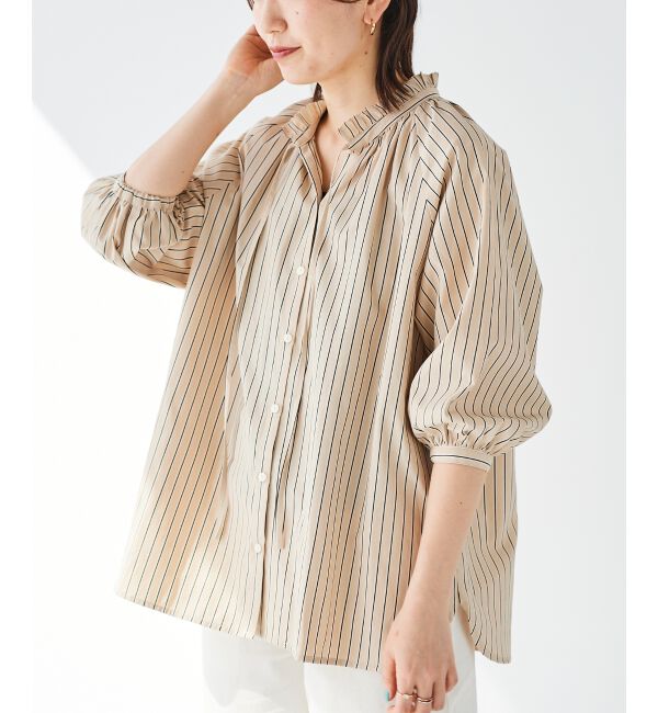 le.coeur blanc「フリルカラーボリュームスリーブブラウス」|シャツ・ブラウス|