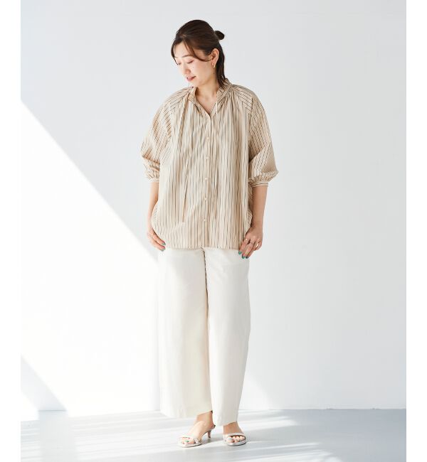 le.coeur blanc「フリルカラーボリュームスリーブブラウス」|シャツ・ブラウス|