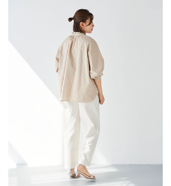 le.coeur blanc「フリルカラーボリュームスリーブブラウス」|シャツ・ブラウス|