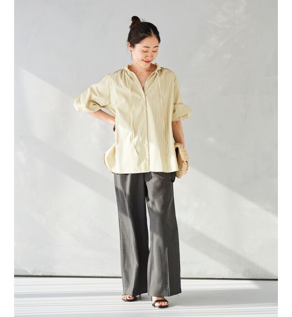 le.coeur blanc「フリルカラーボリュームスリーブブラウス」|シャツ・ブラウス|