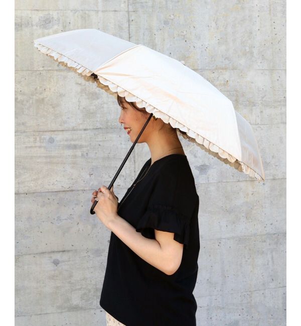 le.coeur blanc「PUヒートカットフリルミニ コンパクト折りたたみ傘」|傘|