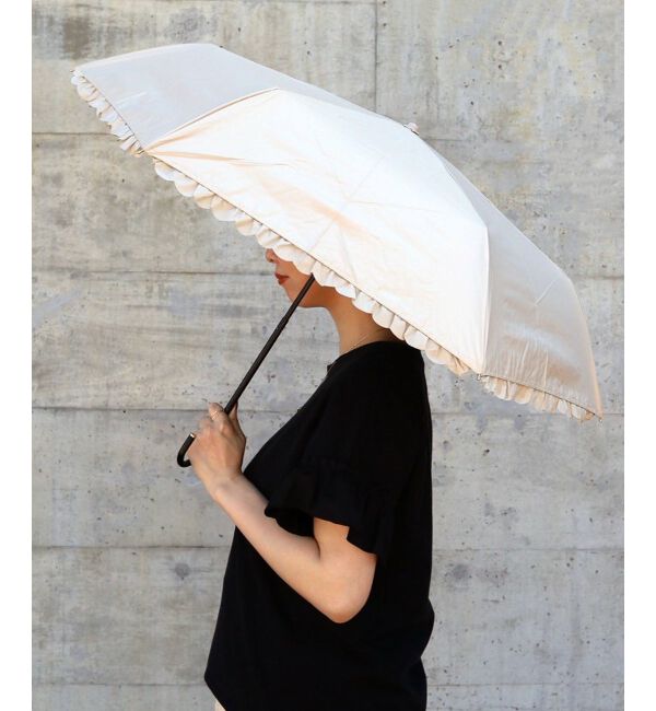 le.coeur blanc「PUヒートカットフリルミニ コンパクト折りたたみ傘」|傘|