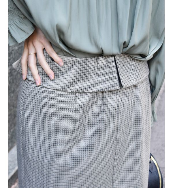 le.coeur blanc「《手洗い可能》裏起毛チェックストレートスカート」|スカート|