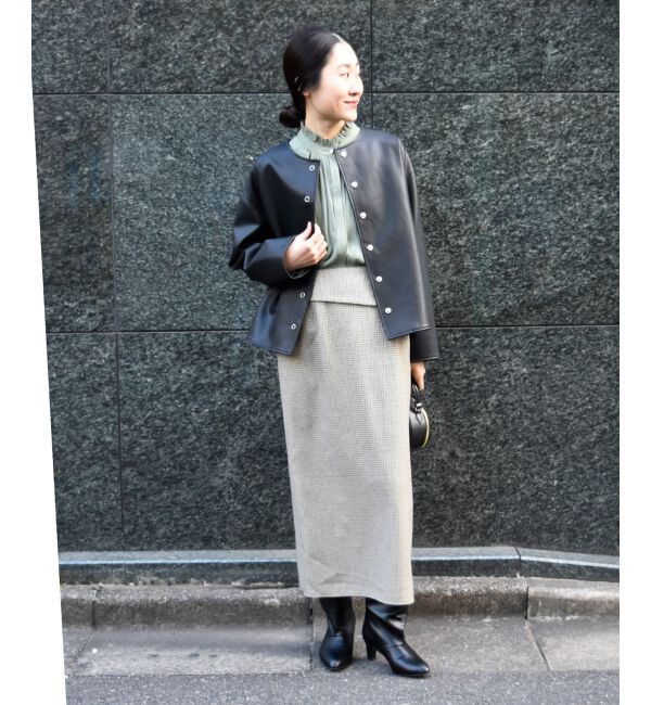 le.coeur blanc「《手洗い可能》裏起毛チェックストレートスカート」|スカート|