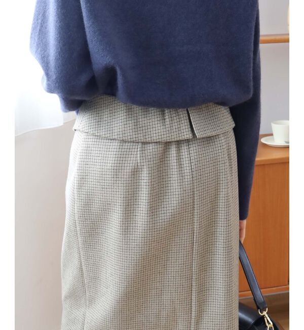 le.coeur blanc「《手洗い可能》裏起毛チェックストレートスカート」|スカート|