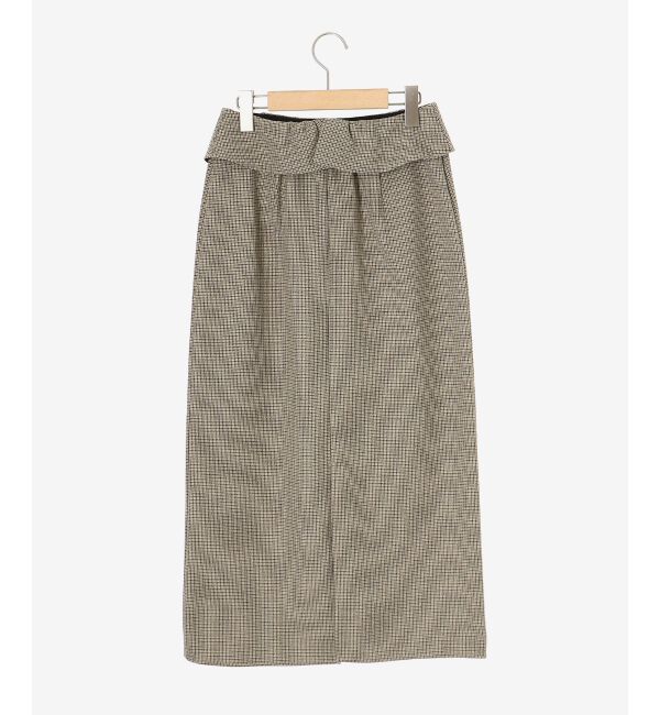 le.coeur blanc「《手洗い可能》裏起毛チェックストレートスカート」|スカート|