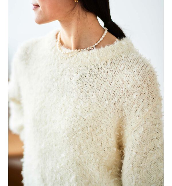 le.coeur blanc「チュール&times;フェザープルオーバー」|ニット・セーター|アイボリー