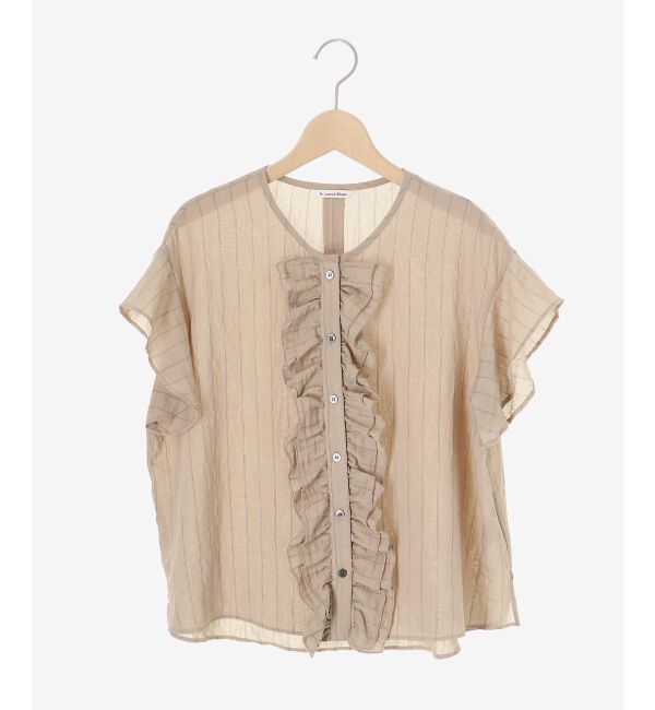 「ストライプフロントフリルブラウス」|シャツ・ブラウス|