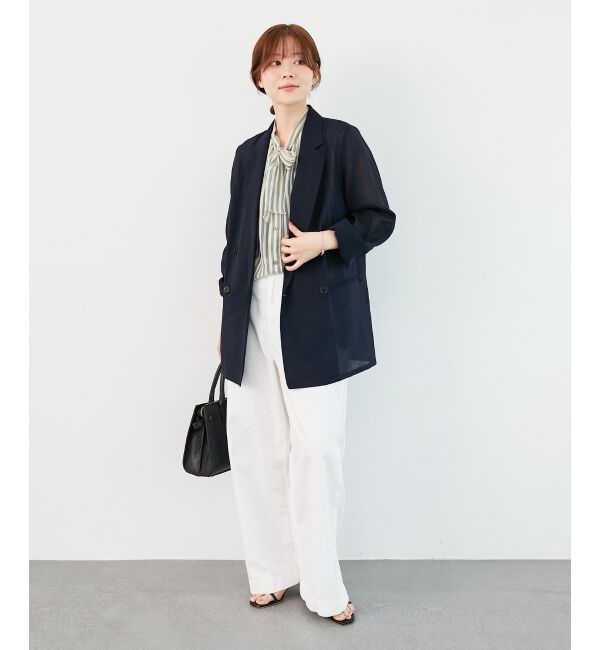  「《軽めな素材で夏も快適》ライトオンスデニムワイドパンツ」|デニム|