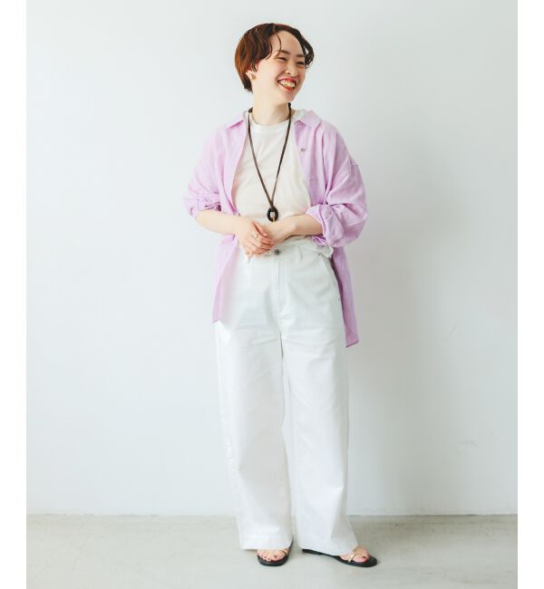  「《軽めな素材で夏も快適》ライトオンスデニムワイドパンツ」|デニム|