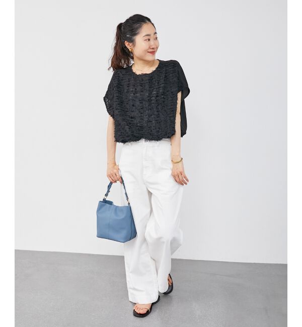  「《軽めな素材で夏も快適》ライトオンスデニムワイドパンツ」|デニム|