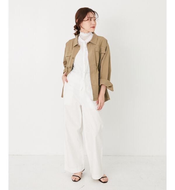  「《軽めな素材で夏も快適》ライトオンスデニムワイドパンツ」|デニム|