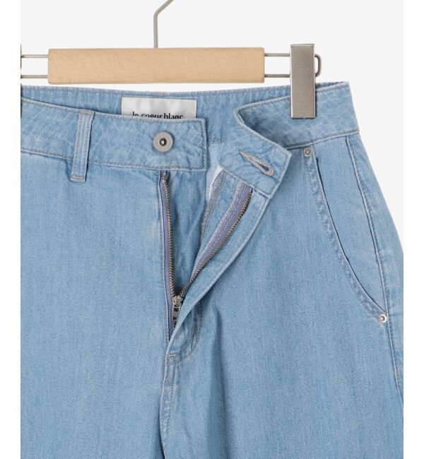  「《軽めな素材で夏も快適》ライトオンスデニムワイドパンツ」|デニム|
