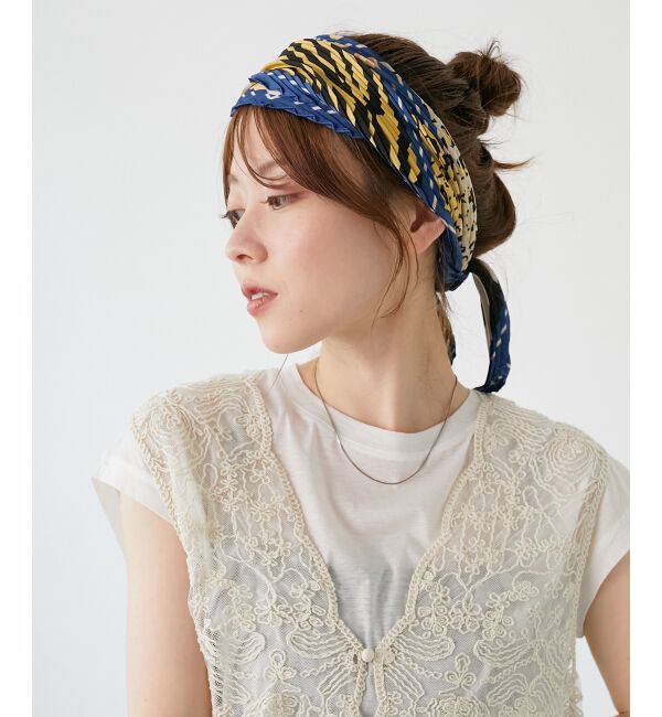  「《WEB限定アイテム》アニマルプリントプリーツスカーフ」|バンダナ・スカーフ|