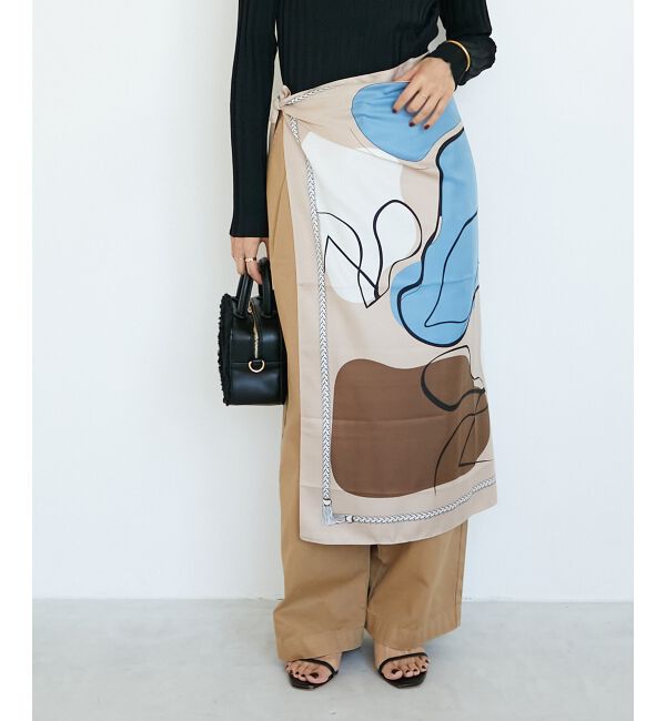  「ニュアンスプリントビッグスカーフ」|バンダナ・スカーフ|