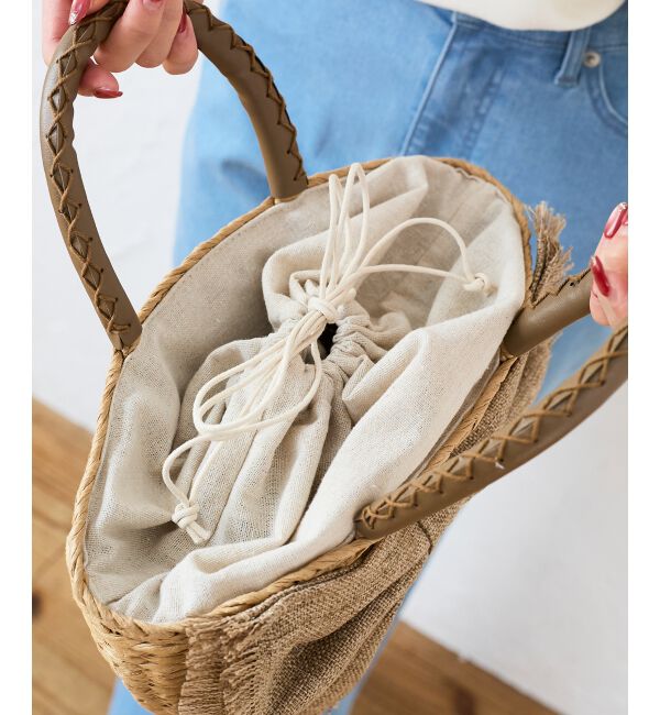  「リボン付きバケツ型トートバック」|トートバッグ|