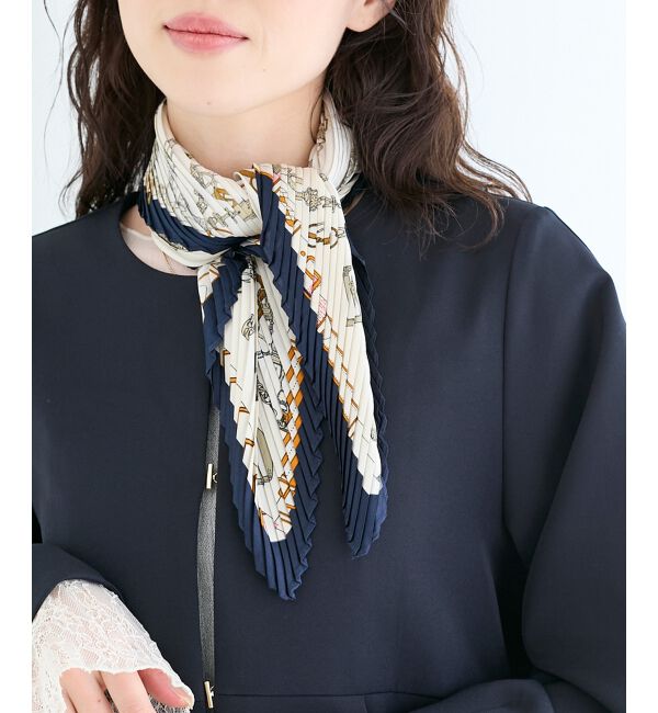  「《WEB限定アイテム》ビットプリントプリーツスカーフ」|バンダナ・スカーフ|