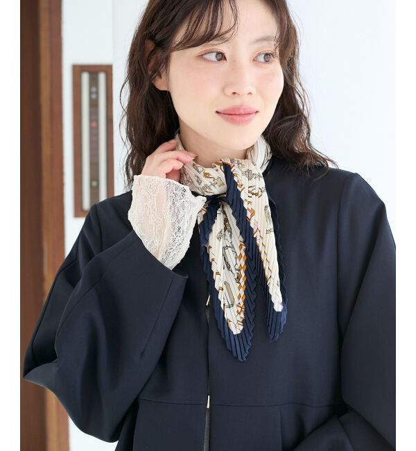  「《WEB限定アイテム》ビットプリントプリーツスカーフ」|バンダナ・スカーフ|