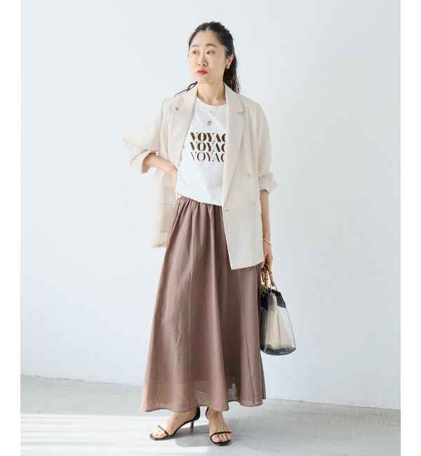  「麻コットンギャザースカート」|スカート|