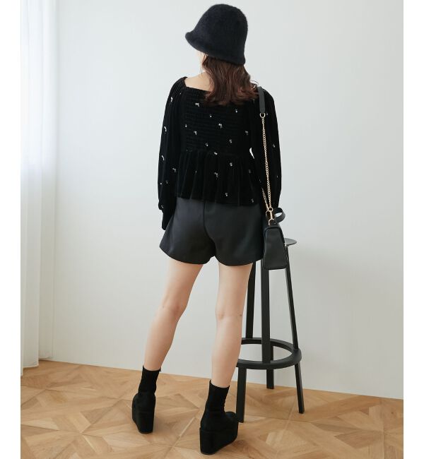 MAJESTICLEGON「チョーカーセットベロアトップス」|シャツ・ブラウス|