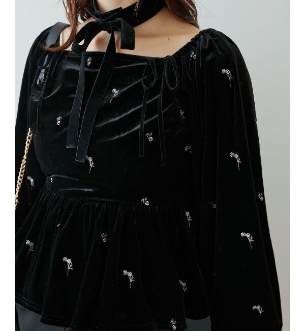 MAJESTICLEGON「チョーカーセットベロアトップス」|シャツ・ブラウス|