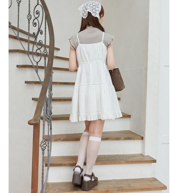  「ノースリフリルメロウリブトップス」|Tシャツ・カットソー|