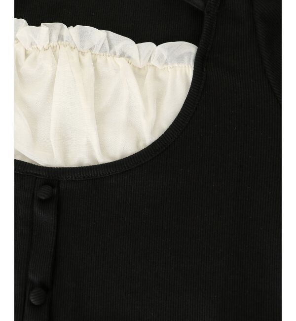  「ギャザードッキングカットトップス」|Tシャツ・カットソー|