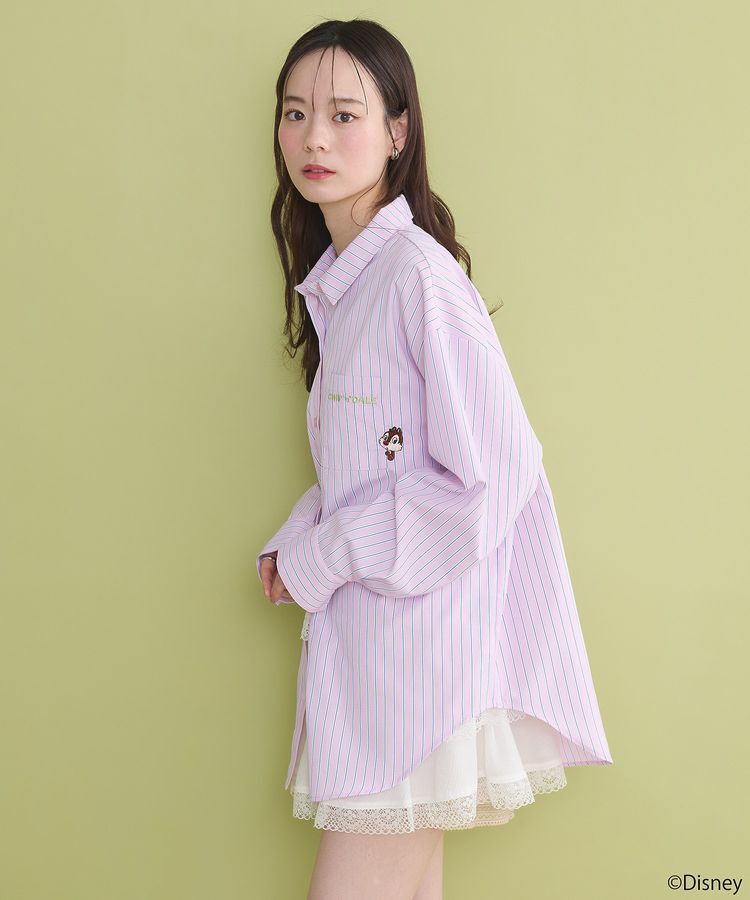 earth music&ecology「チップ&デール/ストライプシャツ」|シャツ・ブラウス|