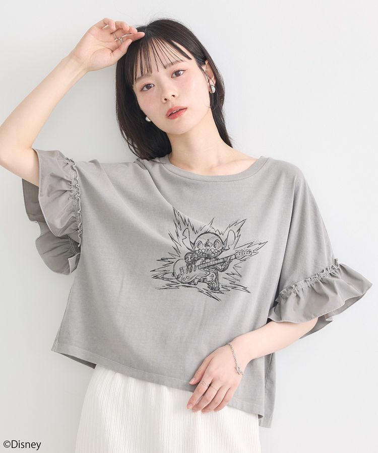 earth music&ecology「スティッチ/フリルドッキングTEE」|Tシャツ・カットソー|Gray Beige
