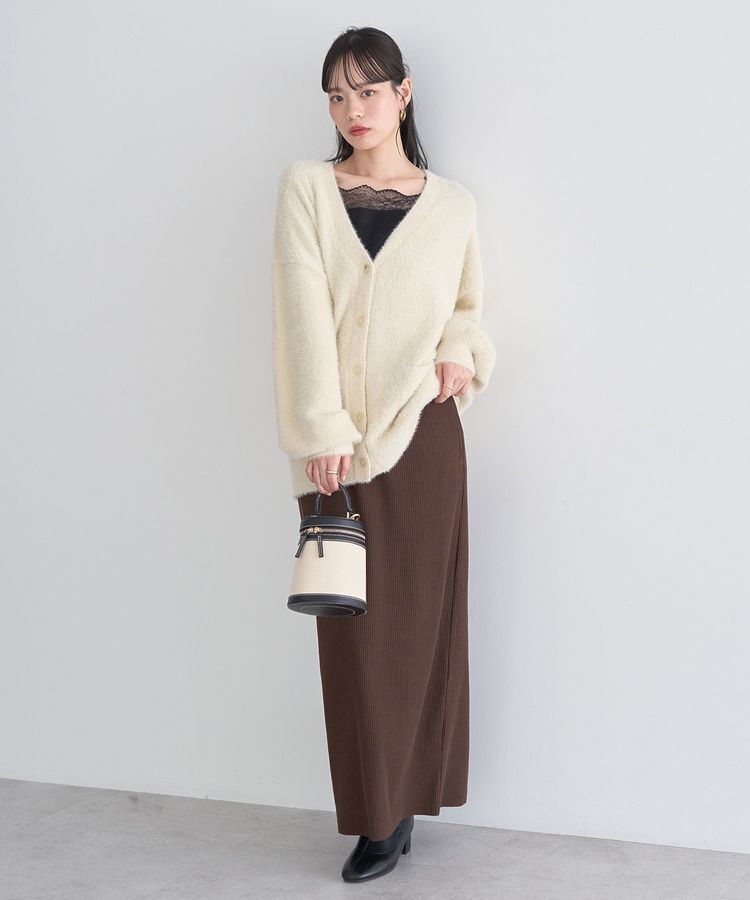 earth music&ecology「ラメミニシャギーVネックニットカーディガン」|カーディガン|