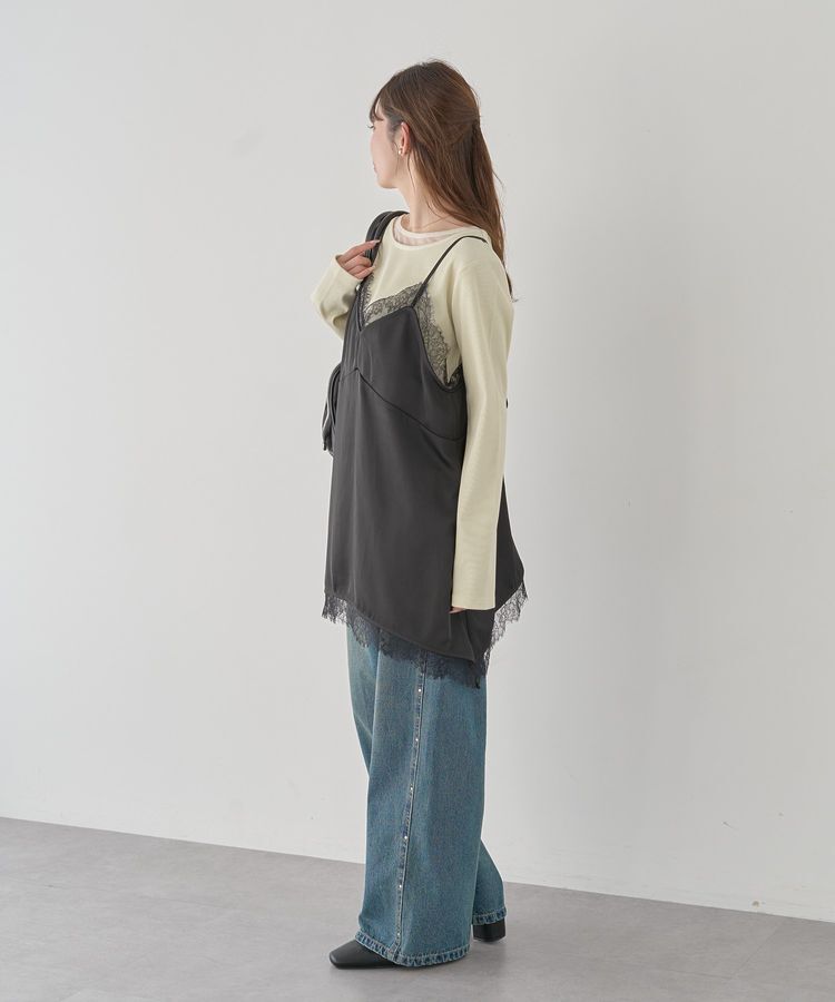 earth music&ecology「ランジェリーライクレースキャミ」|キャミソール|