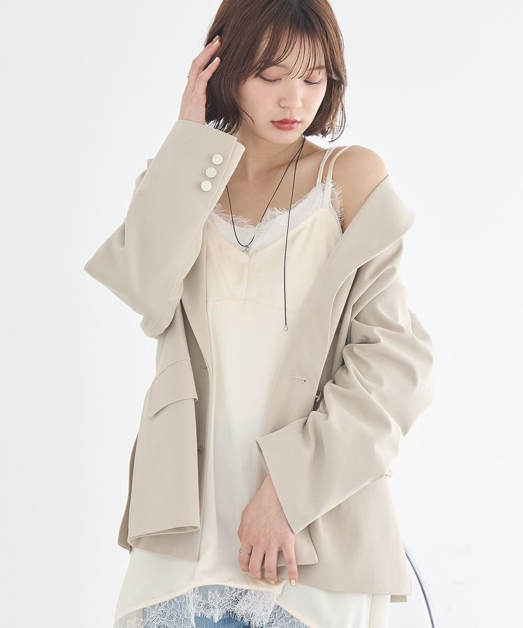 earth music&ecology「ランジェリーライクレースキャミ」|キャミソール|