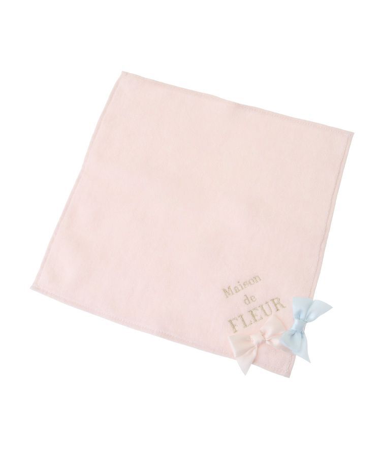 Maison de FLEUR「バイカラーリボンタオルハンカチ」|ハンカチ|