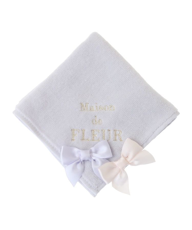 Maison de FLEUR「バイカラーリボンタオルハンカチ」|ハンカチ|
