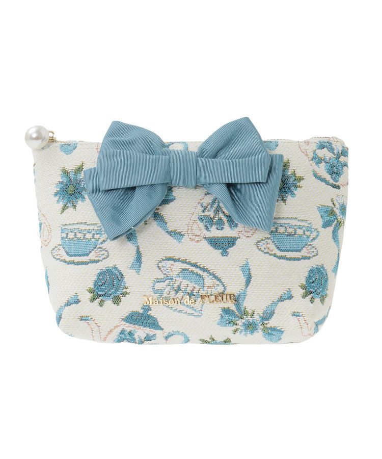 Maison de FLEUR「ティーカップ柄ゴブランポーチ」|ポーチ|