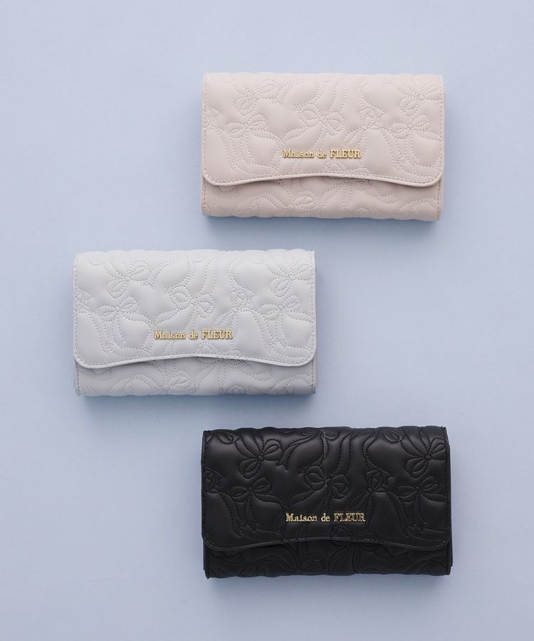 Maison de FLEUR「リボンキルティングロングウォレット」|財布|
