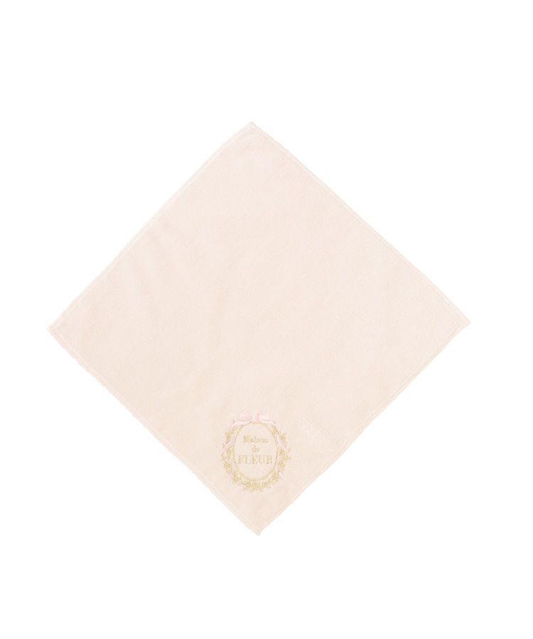 Maison de FLEUR「リボンフレーム刺繍タオルハンカチ」|ハンカチ|