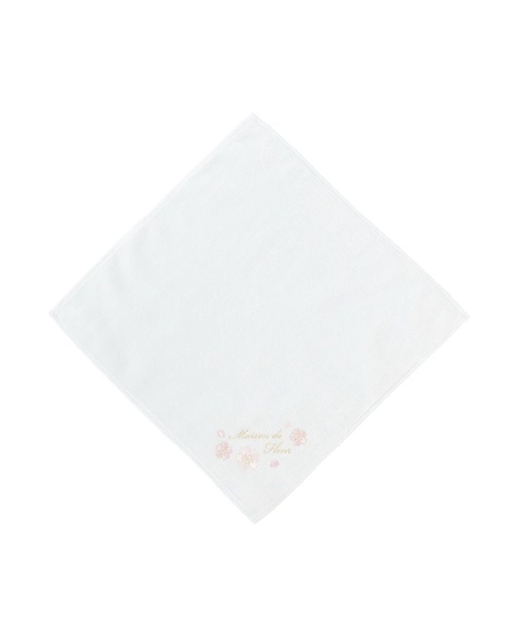 Maison de FLEUR「サクラ刺繍タオルハンカチ」|ハンカチ|