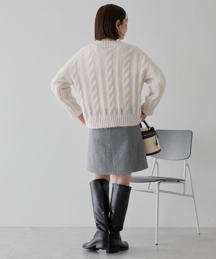 AMERICAN HOLIC「透かしケーブルニットプルオーバー」|ニット・セーター|