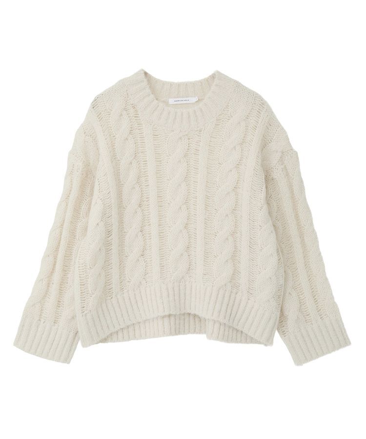 AMERICAN HOLIC「透かしケーブルニットプルオーバー」|ニット・セーター|