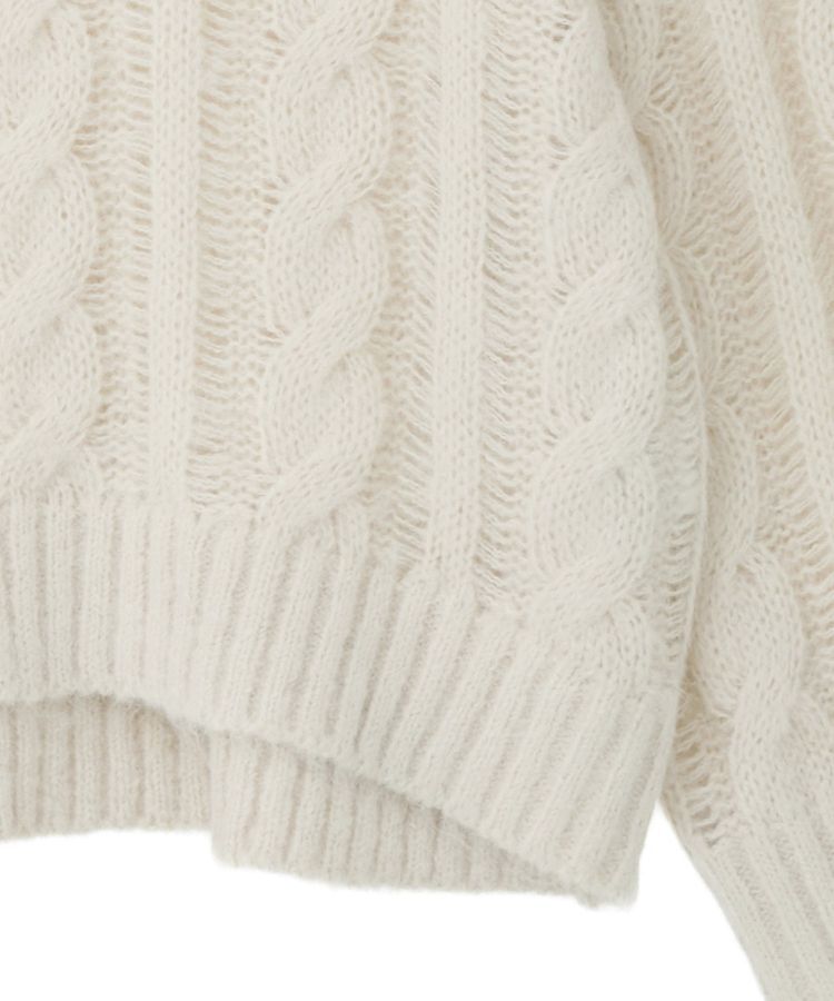 AMERICAN HOLIC「透かしケーブルニットプルオーバー」|ニット・セーター|