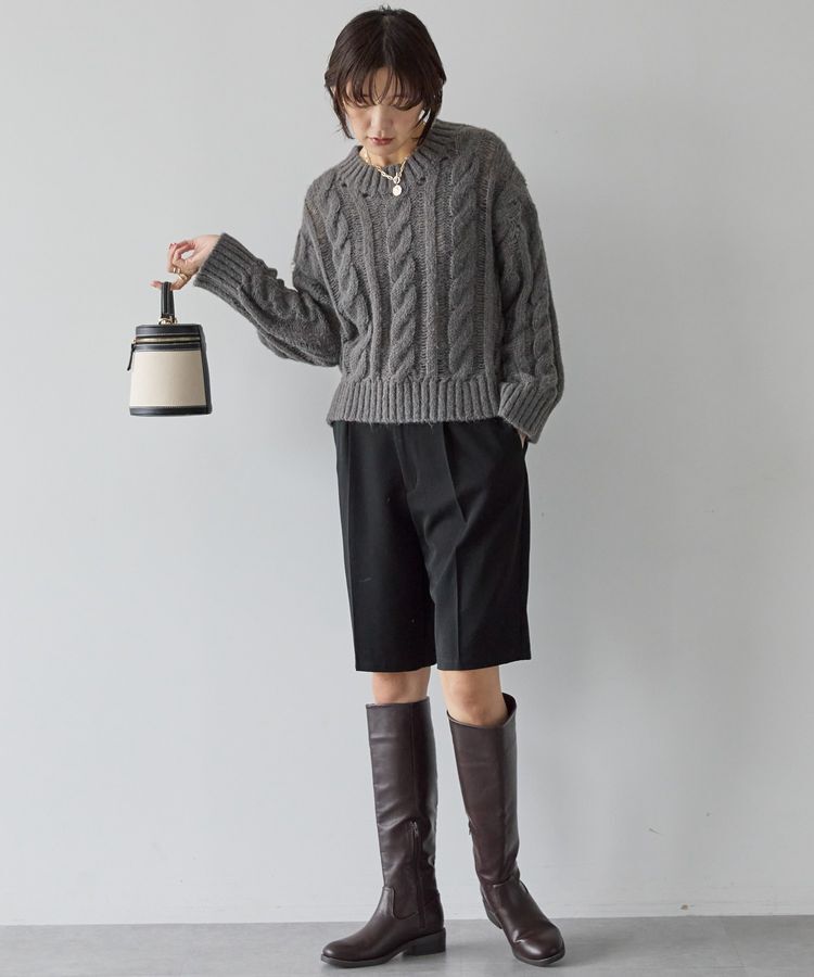 AMERICAN HOLIC「透かしケーブルニットプルオーバー」|ニット・セーター|