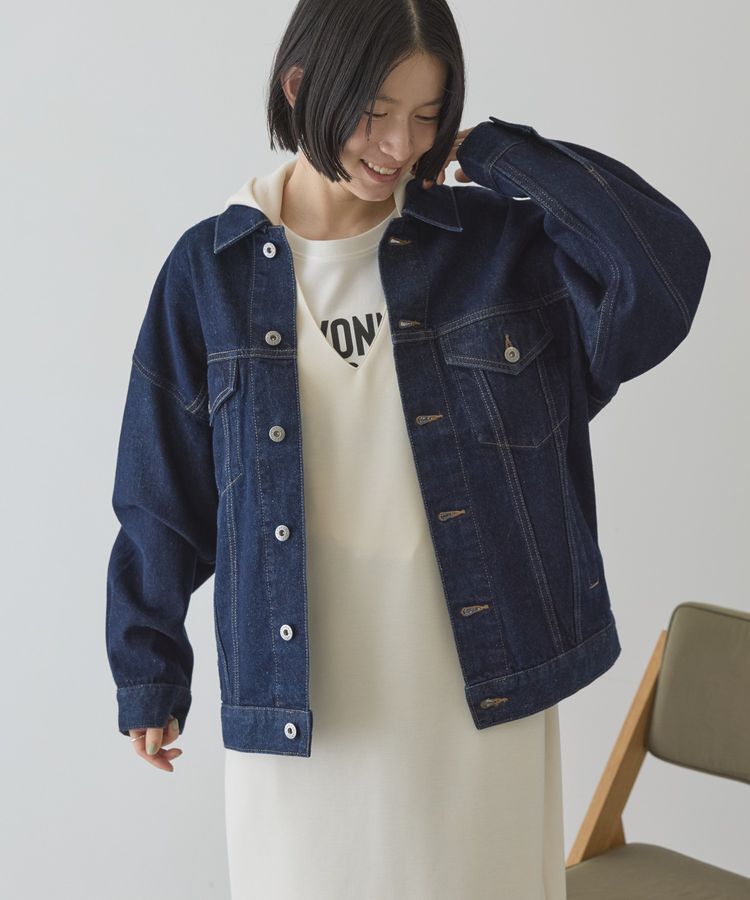 AMERICAN HOLIC「ロング丈デニムジャケット」|テーラードジャケット|