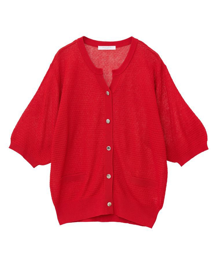 Green Parks「スキッパー半袖ニットカーディガン」|カーディガン|