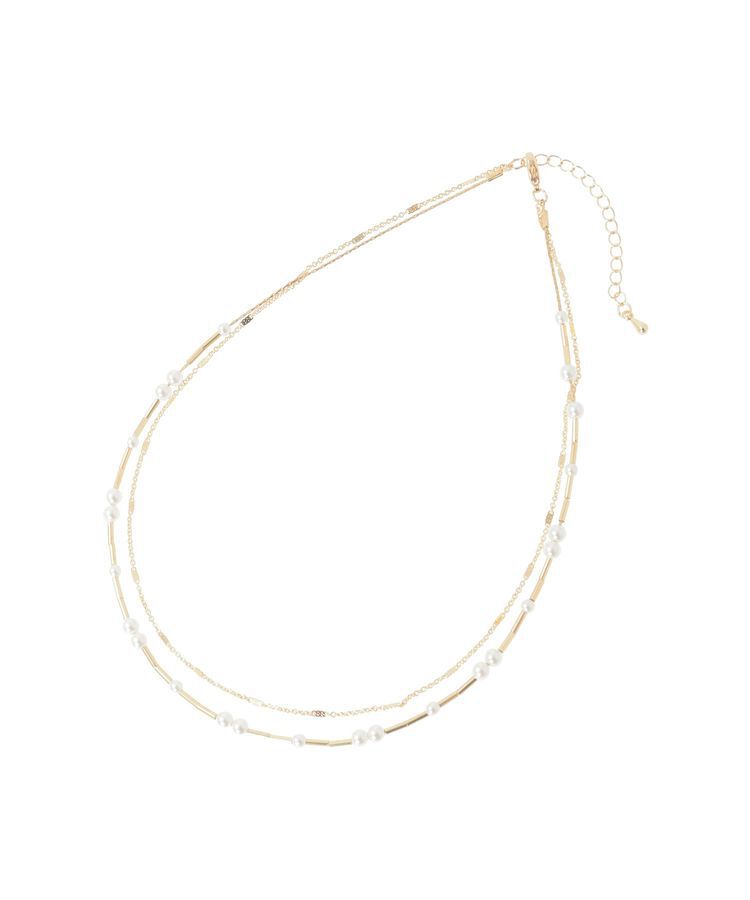 armonia「every walk.2連パールパイプネックレス」|ネックレス|Gold