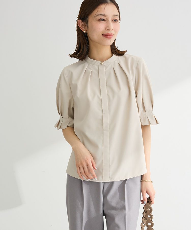 Green Parks「タックショートスリーブブラウス」|シャツ・ブラウス|Beige