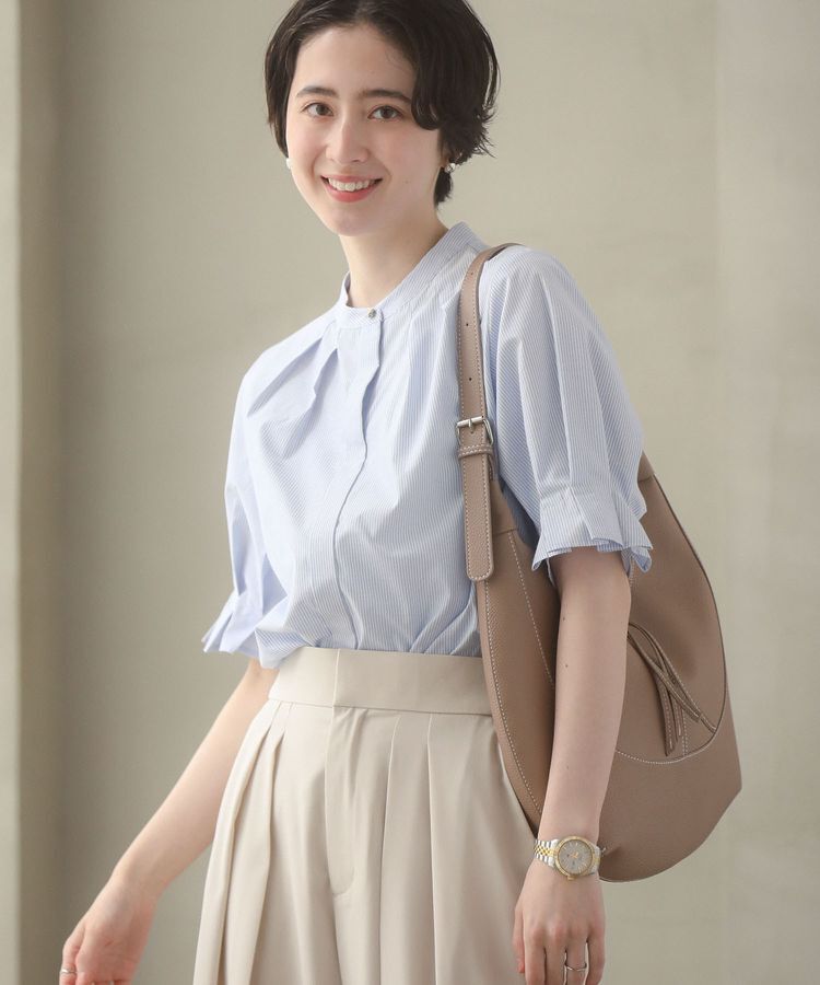 Green Parks「タックショートスリーブブラウス」|シャツ・ブラウス|Stripe