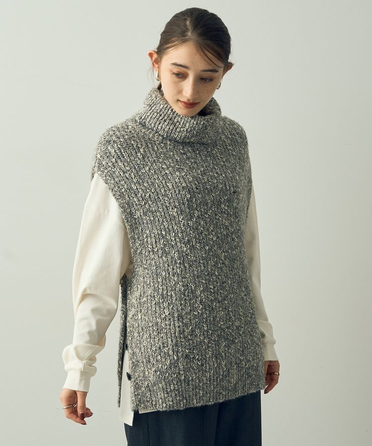 YECCA VECCA「2wayラメ混MIXニットベスト」|ベスト・ジレ|