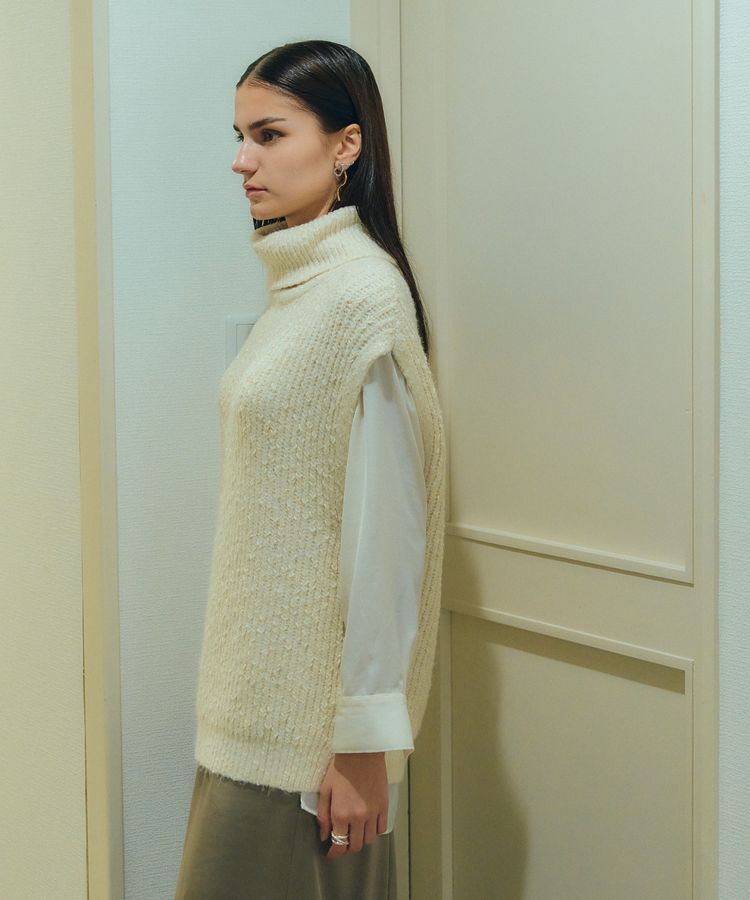 YECCA VECCA「2wayラメ混MIXニットベスト」|ベスト・ジレ|